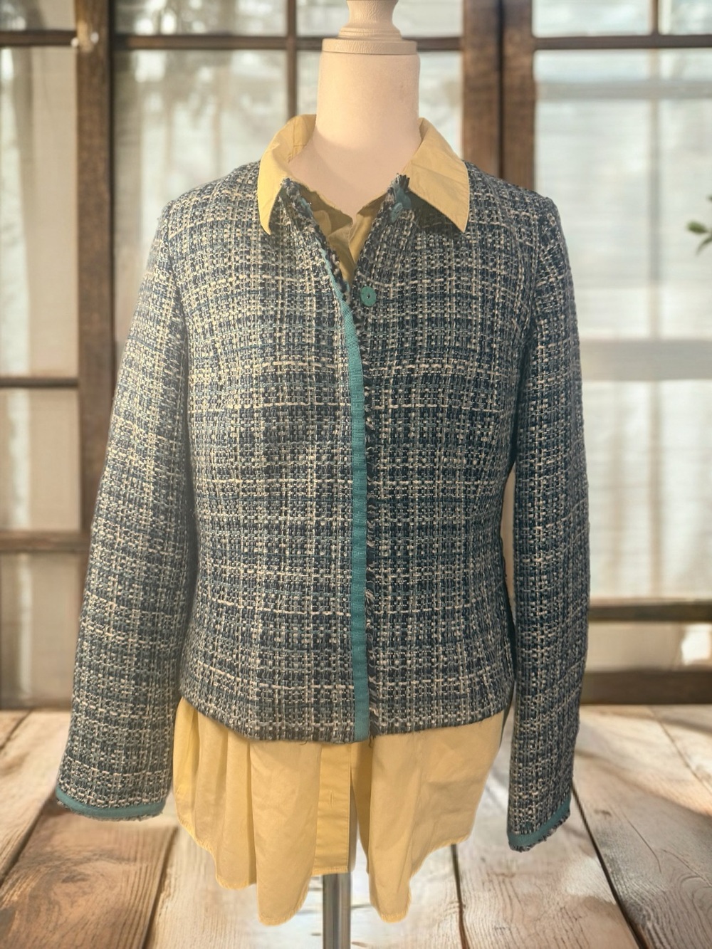 Nine and Company tweed lined blazer